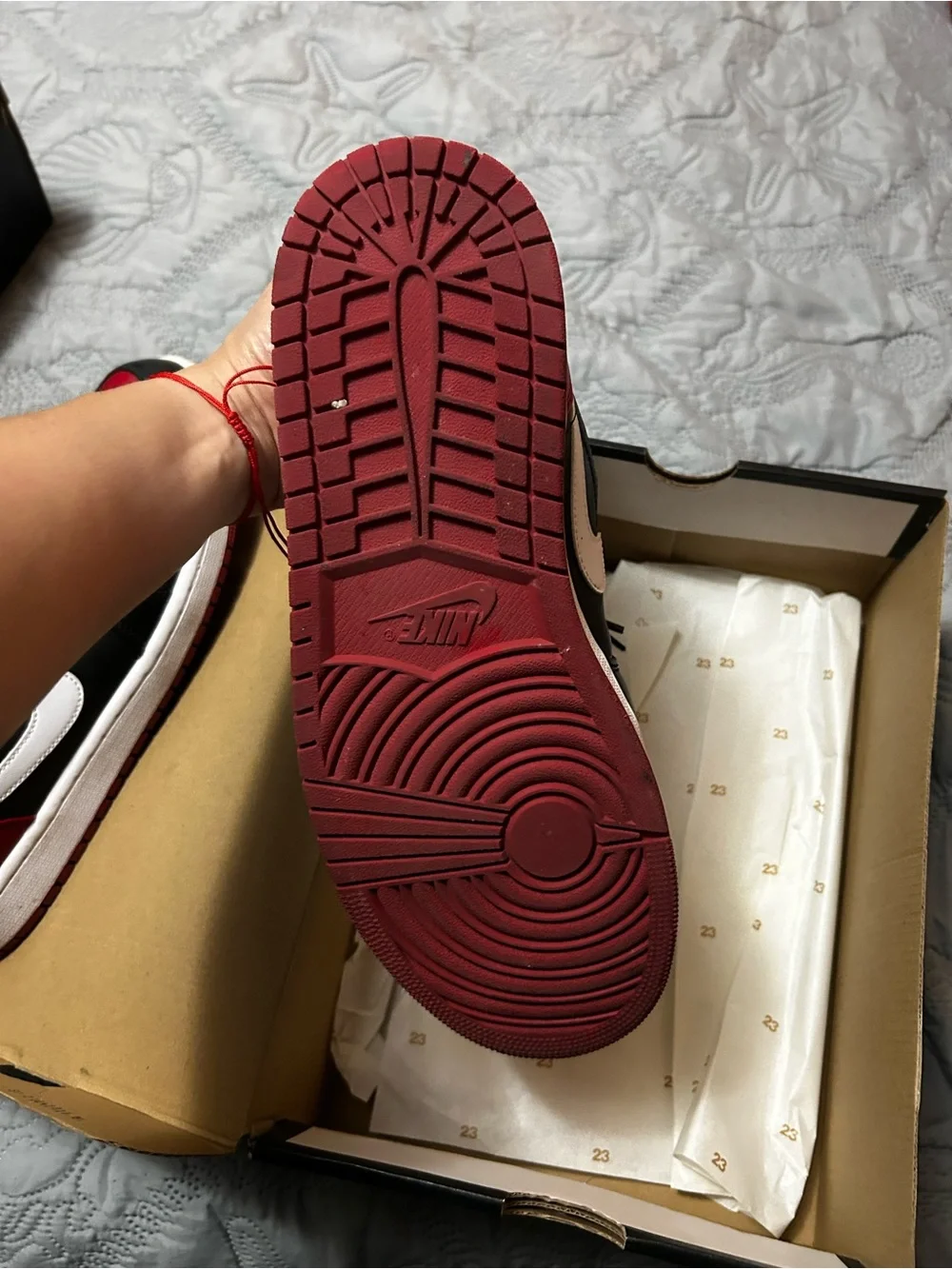 Jordan Air Jordan 1 Low in Black, Red & White